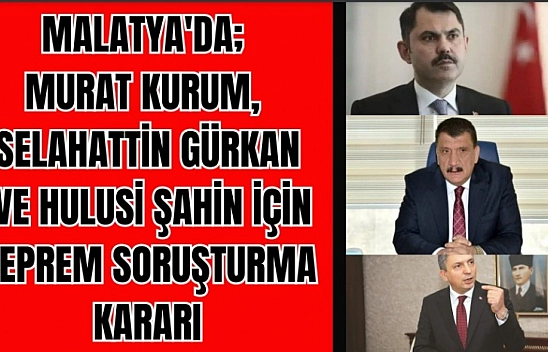 Malatya'da Murat Kurum, Selahattin Gürkan ve Hulusi Şahin için 'soruşturmaya gerek yok' kararı
