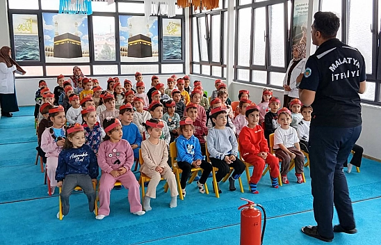 Malatya'da öğrencilere yangın farkındalık eğitimi verildi