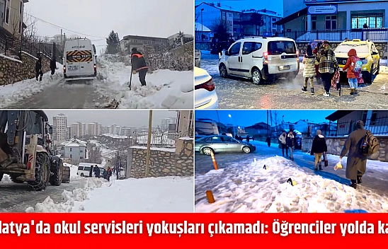 Malatya'da okul servisleri yokuşları çıkamadı: Öğrenciler yolda kaldı