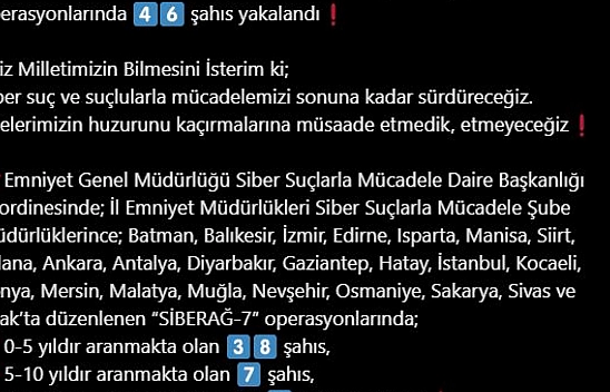 Malatya'da 'Siberağ-7' Operasyonu: 46 Şüpheli Yakalandı!