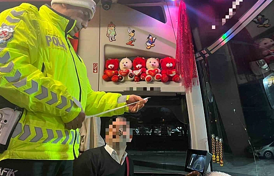 Malatya'da trafik ekipleri otobüsleri mercek altına aldı