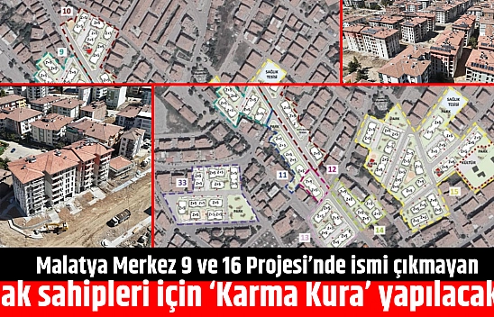 Malatya Merkez 9 ve 16 Projesi'nde ismi çıkmayanlar hak sahipleri için 'Karma Kura' yapılacak!