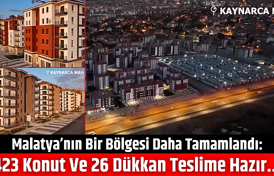 Malatya'nın bir bölgesi daha tamamlandı: 423 konut ve 26 dükkan teslime hazır