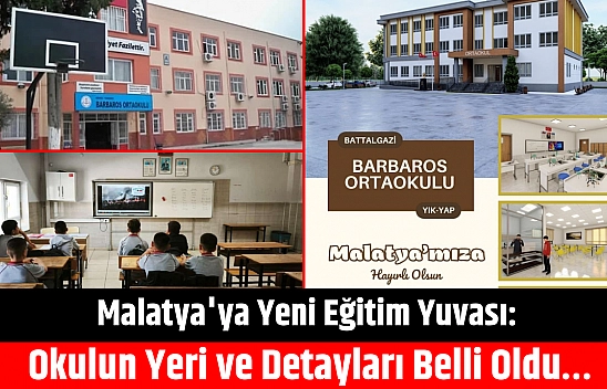 Malatya'ya yeni eğitim yuvası: Okulun yeri ve detayları belli oldu…