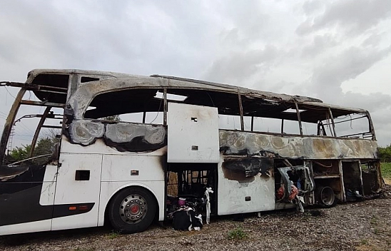 Malatya yolcu otobüsü Ankara'da alev alev yandı
