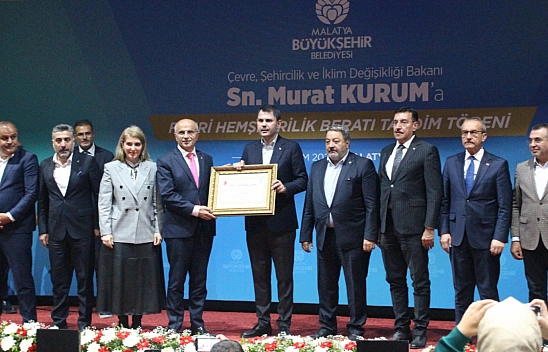 Malatyalılardan Bakan Kuruma Hemşehrilik Beratı Takdimi Verildi!