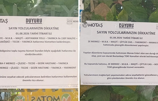 MOTAŞ güzergahı değiştirdi: Vatandaş tepki gösterdi
