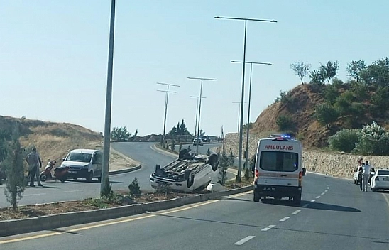 Otomobil takla attı: 1 yaralı