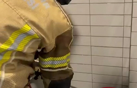 Petrol istasyonuna giren 2,5 metre uzunluğunda yılan yakalandı