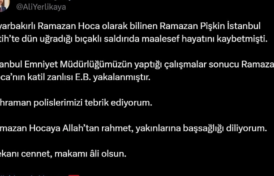 Ramazan Pişkin'in katil zanlısı yakalandı