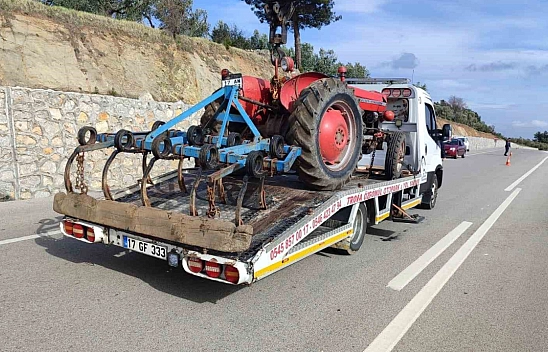 Traktör devrildi, ölümden döndü