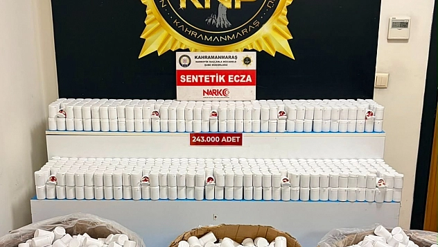243 bin sentetik ecza ele geçirildi