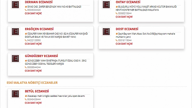 28 Mart 2026 Cumartesi Malatya Nöbetçi Eczaneler Listesi Açıklandı