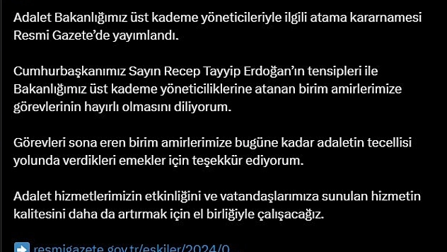Atama Kararnamesi Resmi Gazete'de