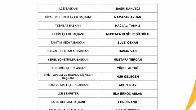 AK Parti'de görev dağılımı