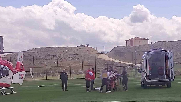 Malatya'da ambulans helikopterle hastaneye kaldırıldı