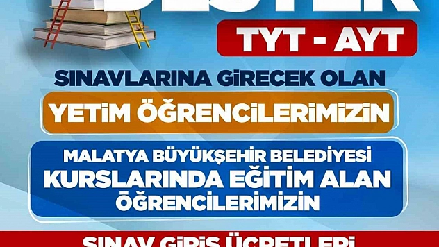AYT ve TYT sınav ücretleri Büyükşehir Belediyesi'nden