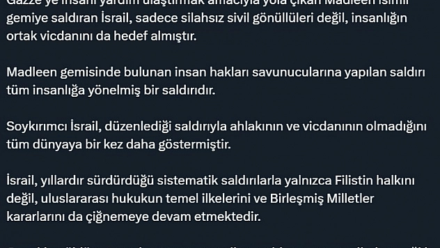 Bakan Tunç'tan İsrail'e Sert Tepki: Katil İsrail Hukuk Tanımazlığını Bir Kez Daha Gösterdi!