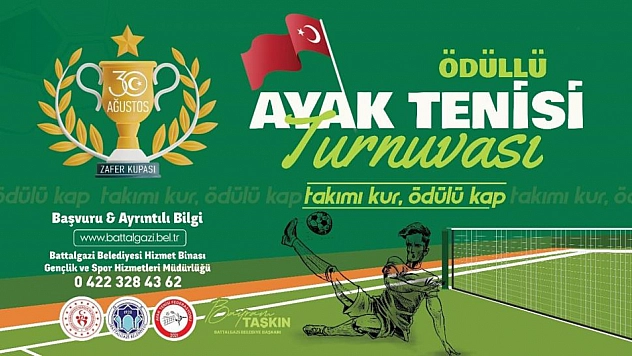 Battalgazi'de Zafer Bayramı ayak tenisi turnuvasıyla kutlanacak