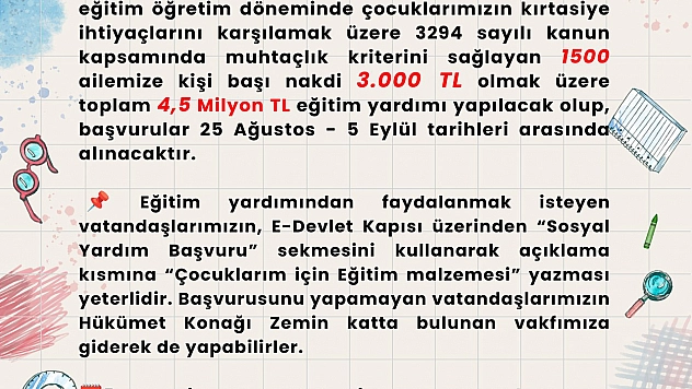 Bin 500 ihtiyaç sahibine yardım yapacak