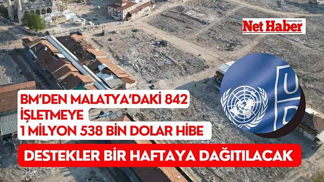 BM'den Malatya'daki 842 işletmeye 1 milyon 538 bin dolar hibe! Destekler haftaya dağıtılacak