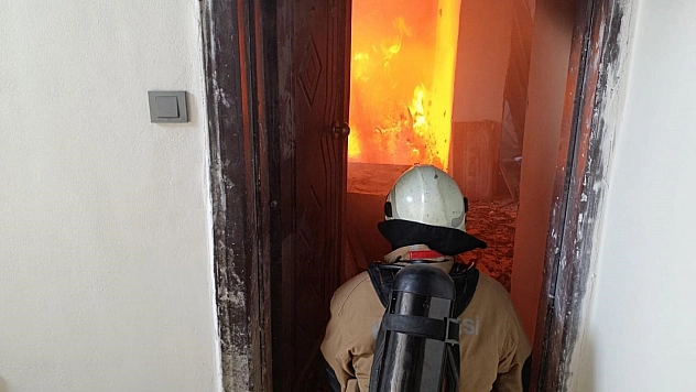 Defne'de apartman dairesinde yangın