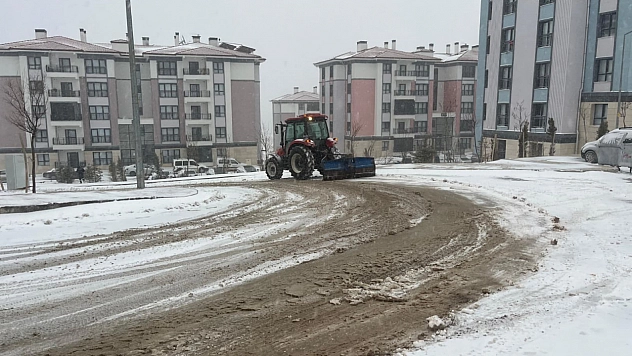 Doğanşehir'de karla mücadele seferberliği başladı