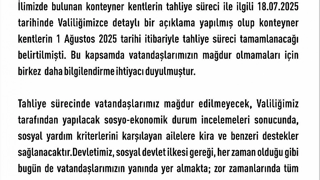 Elazığ'da konteyner kentler tahliye ediliyor