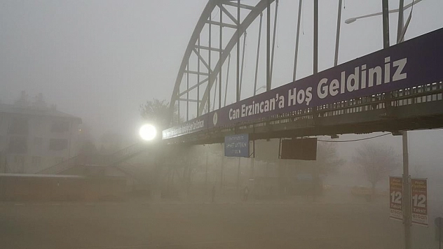 Erzincan'da sis etkili olmaya başladı