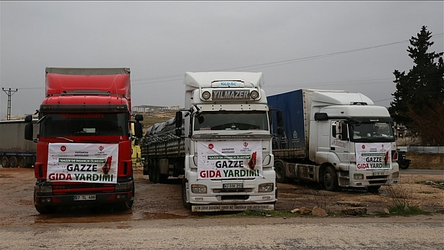 Gazze'ye 10 tır gıda yardımı