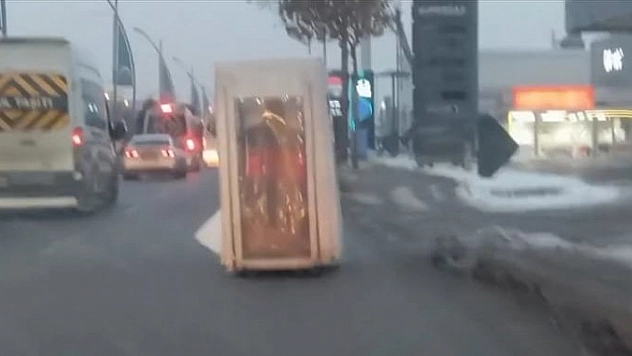 Malatya'da sıra dışı motosiklet yolculuğu kameralara yansıdı