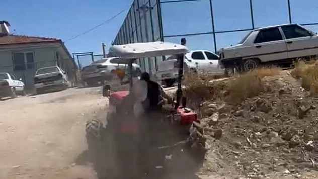 Malatya'da kavga! Tartıştığı kişinin üzerine traktörü sürdü