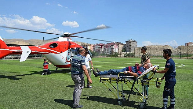 İmdadına hava ambulansı yetişti 