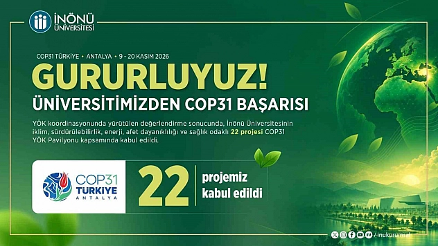 İnönü Üniversitesi 22 projeyle COP31'de yerini alacak!