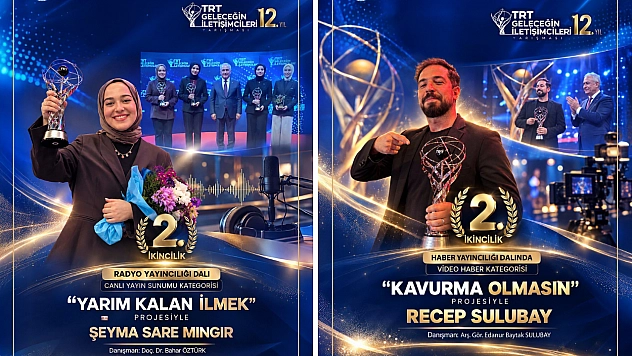 İnönü Üniversitesi'nden TRT yarışmasında çifte ikincilik!
