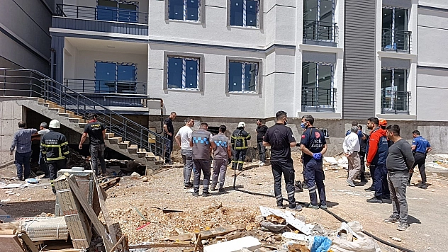 İnşaatta doğalgaz hattı alev aldı