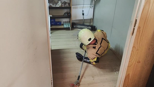 İş yerine giren yılan paniğe neden oldu