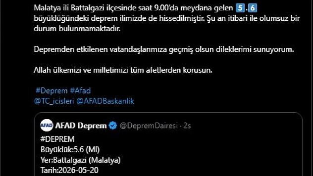 Kahramanmaraş Valiliği'nden açıklama: Olumsuz bir durum yok