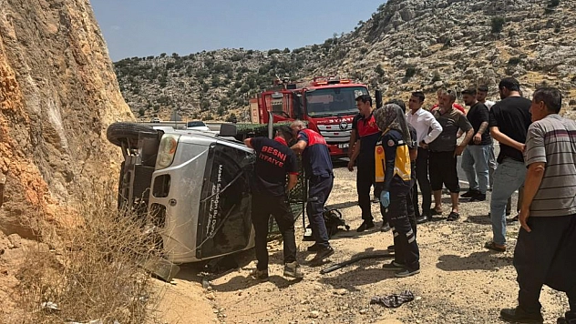 Kamyonet şarampole yuvarlandı