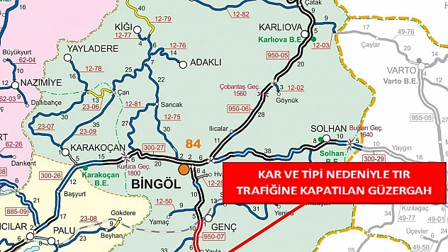 Kar yağışı nedeniyle karayolu tır trafiğine kapatıldı