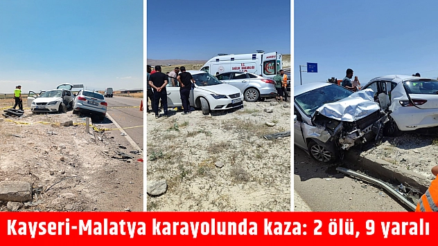 Kayseri-Malatya karayolunda kaza: 2 ölü, 9 yaralı