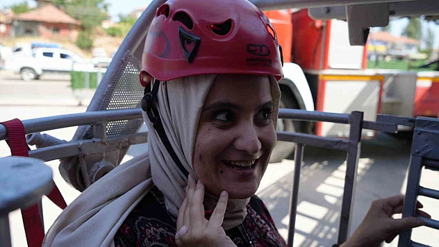 Kırıkkale itfaiyesi, engelli kadının hayalini gerçekleştirdi