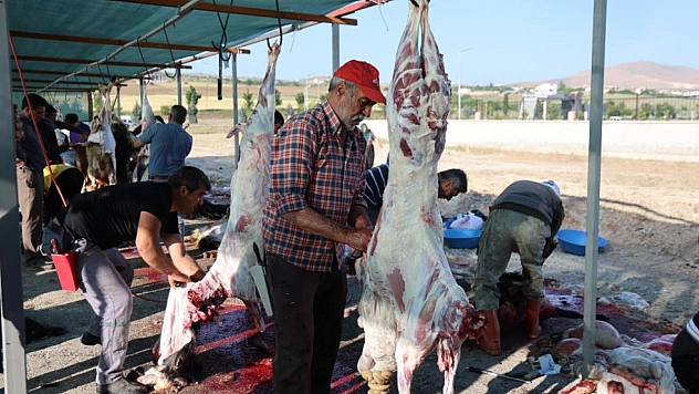 Kurbanlar kesildi, ziyaretler başladı