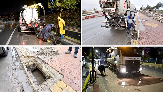Malatya Büyükşehir Belediyesi mazgalları temizliyor