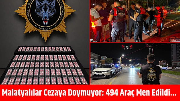 Malatyalılar cezaya doymuyor: 494 araç men edildi…