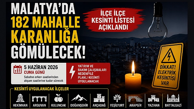 Malatya'da 182 mahalle karanlığa gömülecek: İlçe ilçe kesinti listesi açıklandı