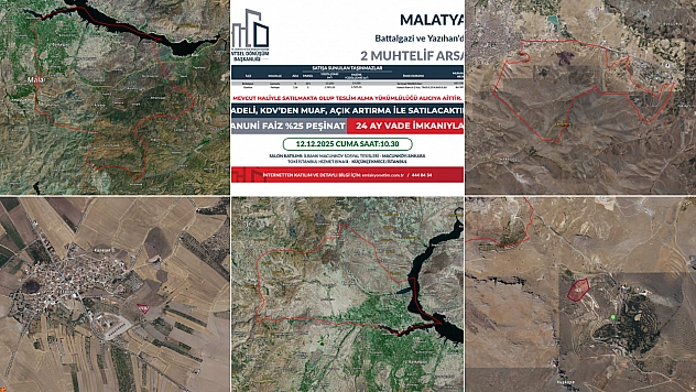 Malatya'da 2 Arsa Açık Artırmayla Satışa Çıkarılıyor