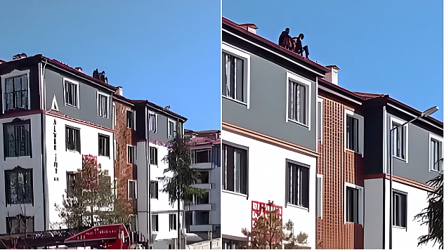 Malatya'da 2 aydır ücretlerini alamadılar! Çatıya çıkıp eylem yaptılar