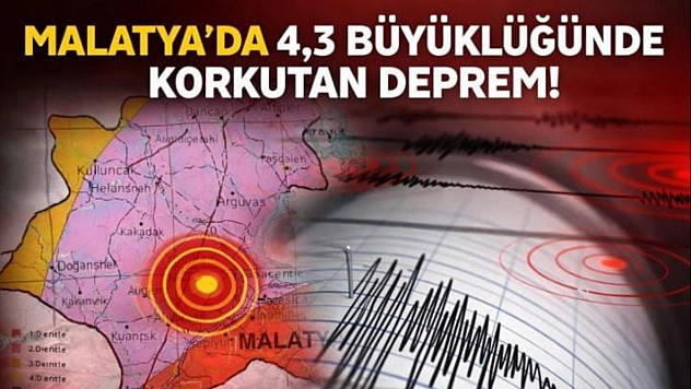 Malatya'da 4,3 Büyüklüğünde Korkutan Deprem