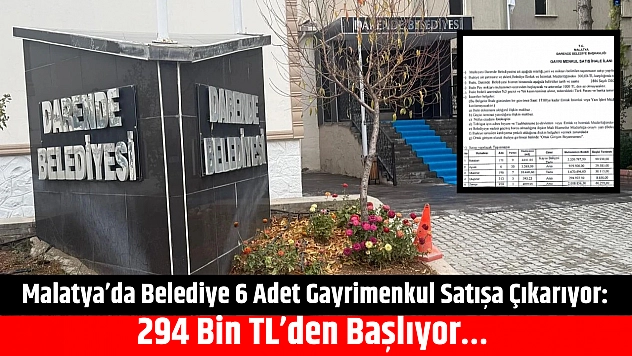 Malatya'da bir belediye arsa satacak: 294 Bin TL' den başlıyor…